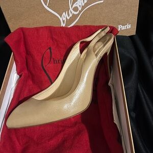 Christian Louboutin Beige Slingback Heels